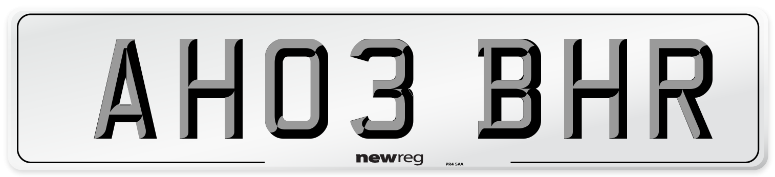 AH03 BHR Number Plate from New Reg